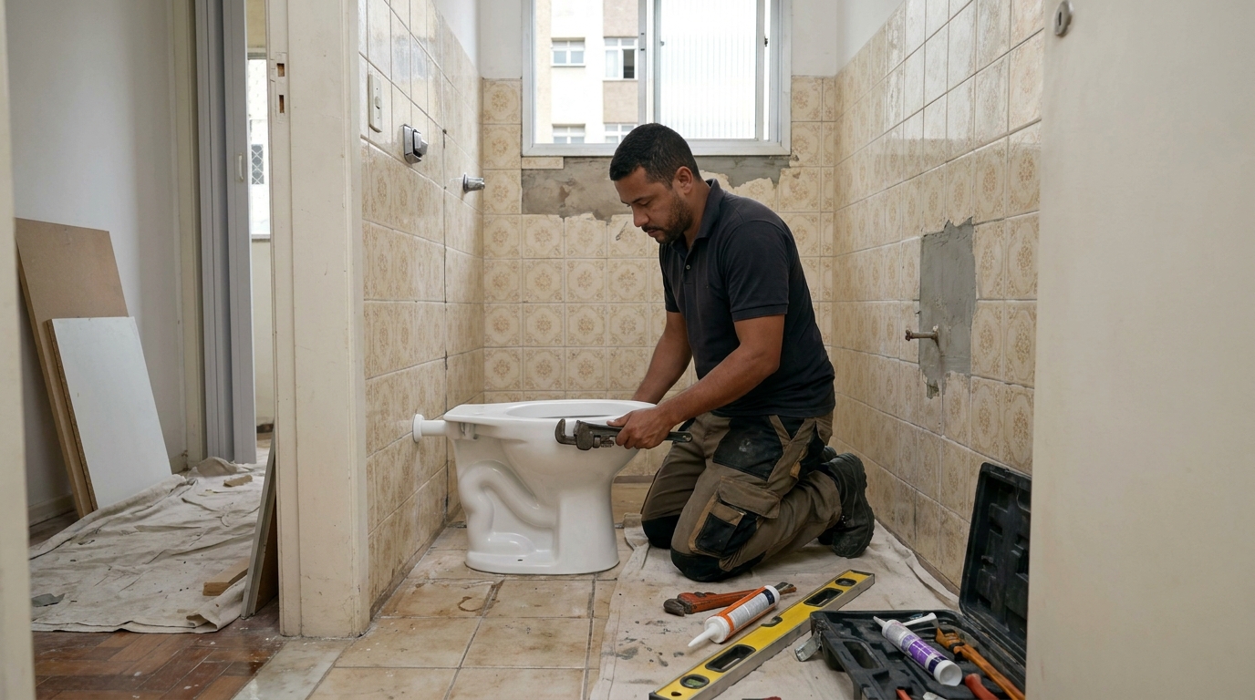 Instalação de vaso sanitário profissional em Sorocaba‑SP