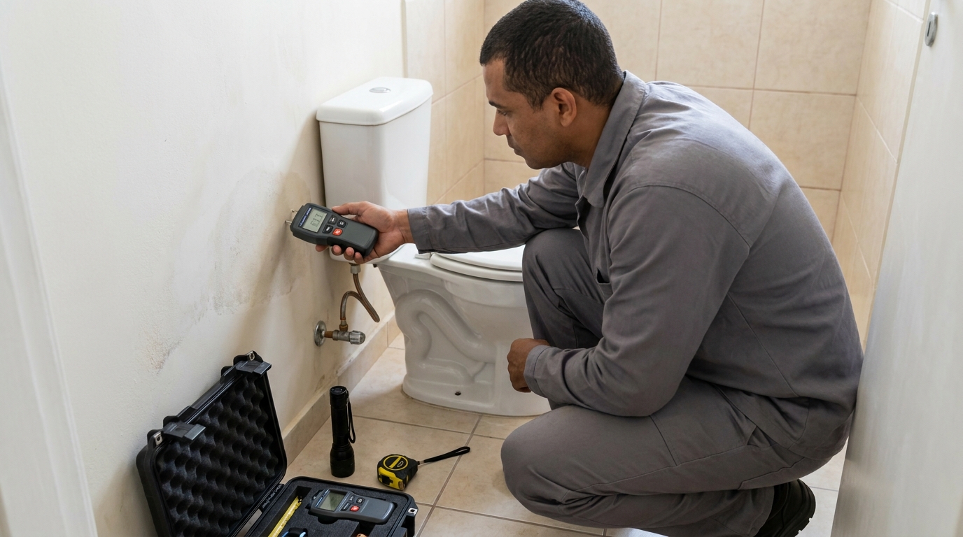 Técnico de caça vazamento em residência em Sorocaba‑SP